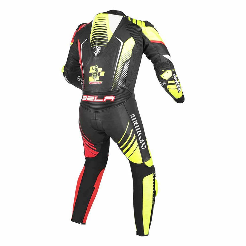 Bela Aragon High Performance Motorcycle Racing 1PC Leather Suit - Black/Red/Yellow