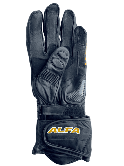 ALFA Vega Long Motorcycle Racing Gloves - Black