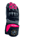 ALFA VEGA LANGE MOTORRADRENNHANDSCHUHE - SCHWARZ/ROSA