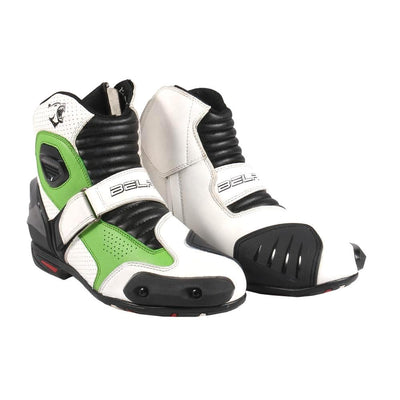 Bela-Faster-White-Green-Leather-Motorcycle-Racing-Short-Boots-Sale-Online-Dublin-Ireland-UK-France