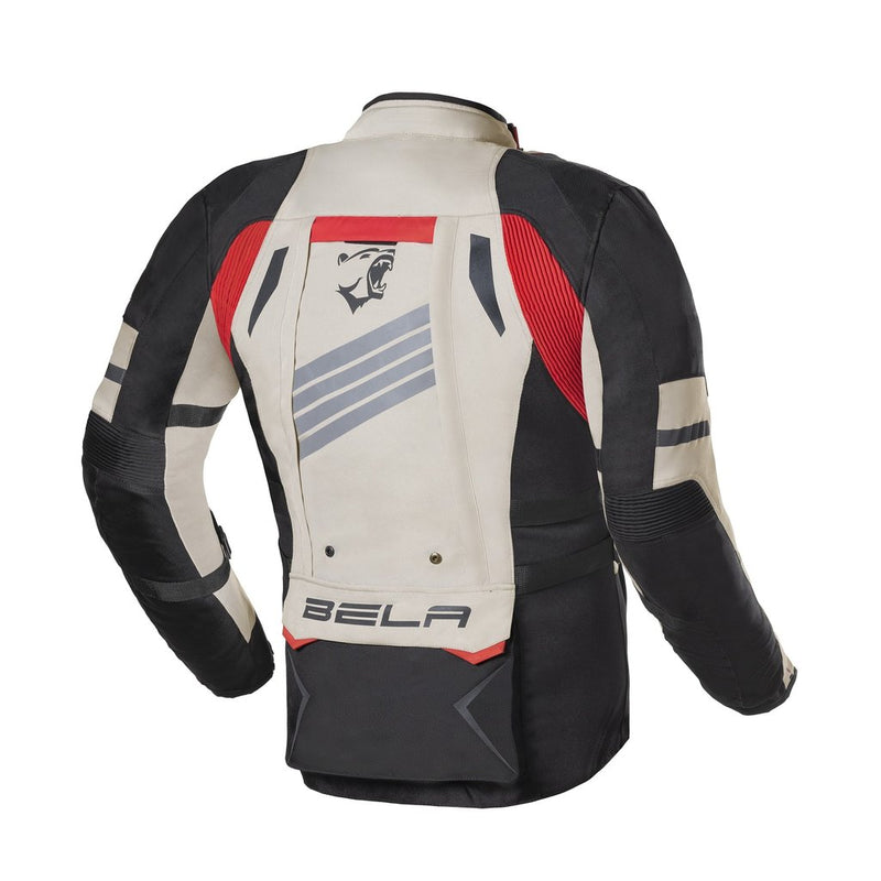 Bela Hailstorm wasserdichte Motorrad Textiljacke - Beige / Schwarz / Blau