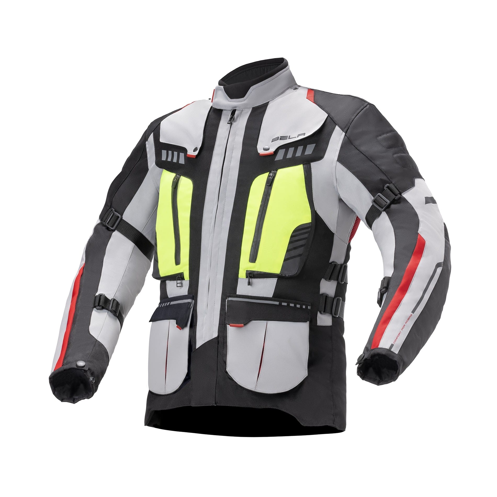 Bela-Hailstorm-Textiljacke-Motorrad-Biker-Jacke-Schwarz-Fluro-Gelb-Deutschland-1-min.