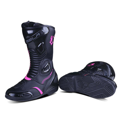 Bela-Stripe-Damen-Rosa-Motorrad-Stiefel-Stuttgart-Deutschland-5-min