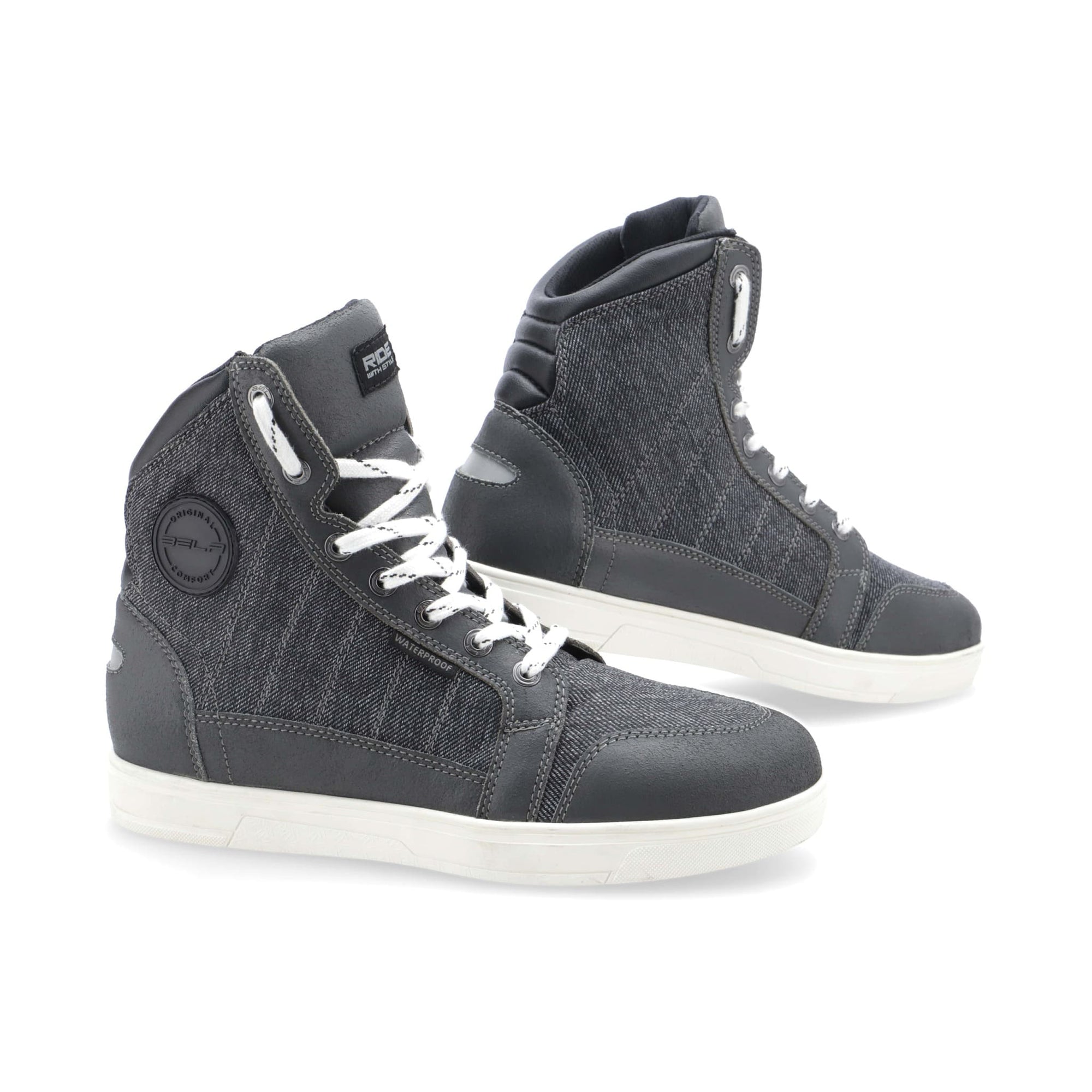 Bela Bruno Urban Motorcycle Boots - Black/Grey