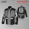 MZB Thunder Herren Motorrad-Tourenjacke für alle Jahreszeiten - Schwarz/Grau