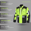 MZB Thunder Herren Motorrad-Tourenjacke für alle Jahreszeiten - Schwarz/Neon