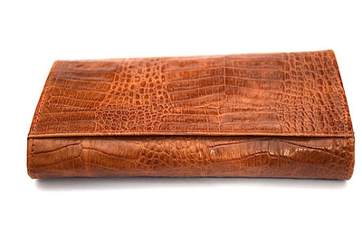 Croc Style Leather Clutch - Brown - DublinLeather